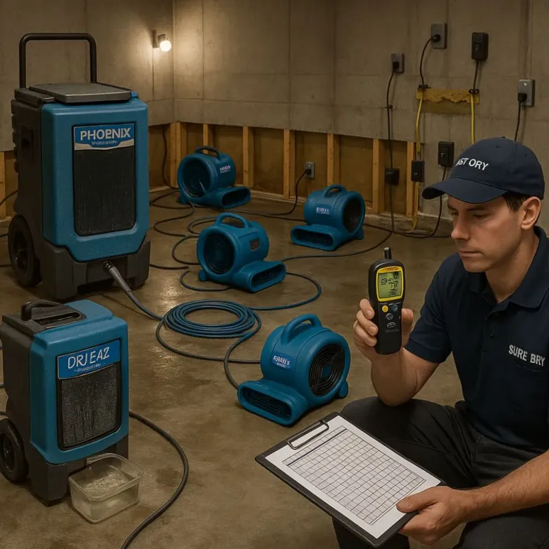 Structural Drying and Dehumidification process in Euclid, OH